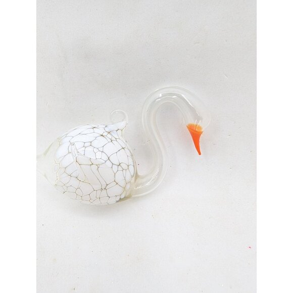 Vintage Ornament Swan Hand Blown Glass Hanging Christmas tree 4" - Picture 7 of 16